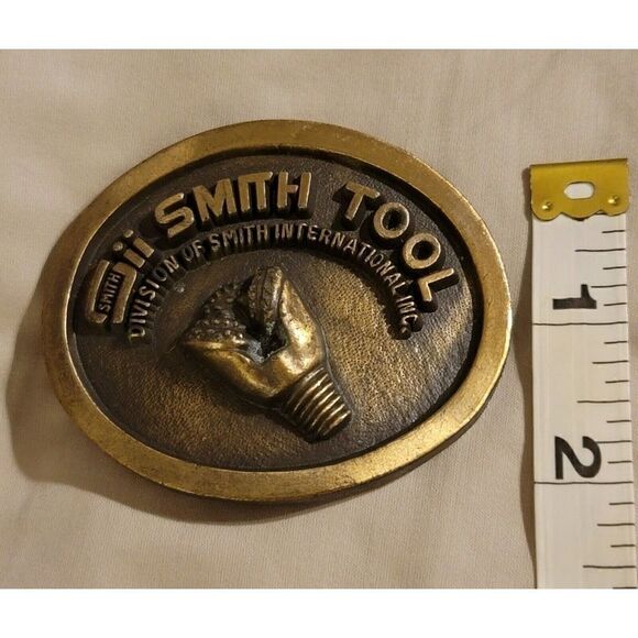 NEW Vintage Brass 3D Drill Bit Sii Smith Tool Oilfield Oilpatch Belt Buckle - Picture 6 of 6
